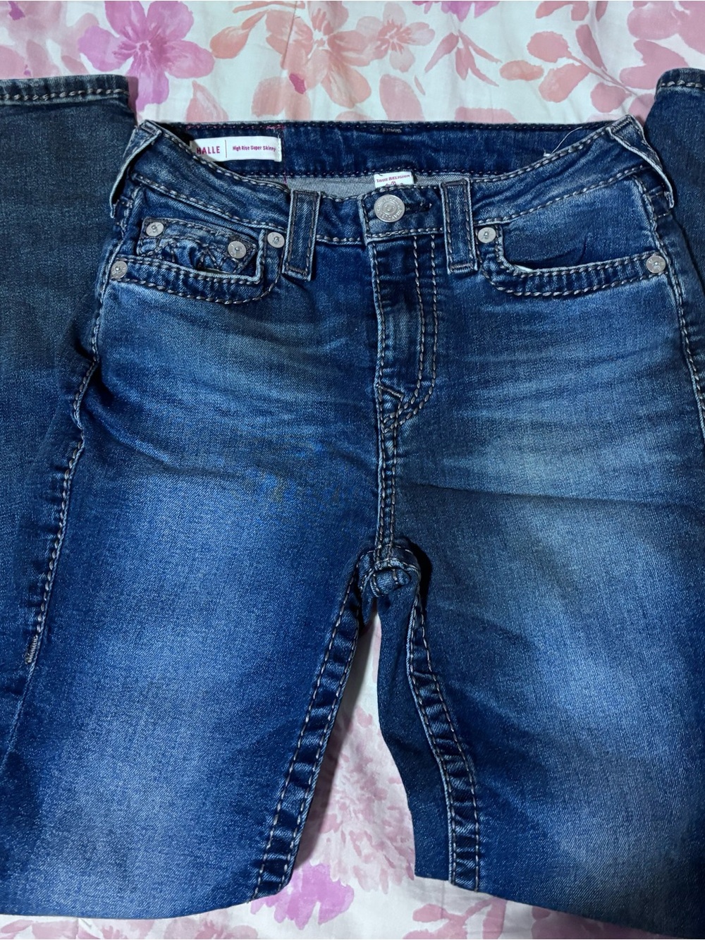 True Religion Dark Blue Women's High Rise Super Skinny Denim Jeans - Size 27